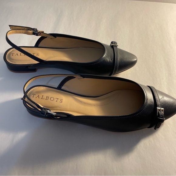 NWOT TALBOTS Black Slingback Edison flats Size 6 M - Picture 3 of 13